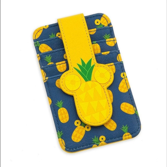 NWT Disney Parks Mickey Mouse Pineapple Card Case Wallet - Picture 1 of 7